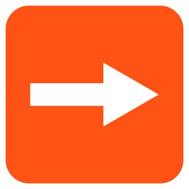 Ok sağ düz vektör simgesi kare