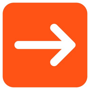 Ok sağ düz vektör simgesi kare