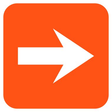 Ok sağ düz vektör simgesi kare