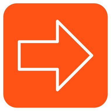 Ok sağ düz vektör simgesi kare