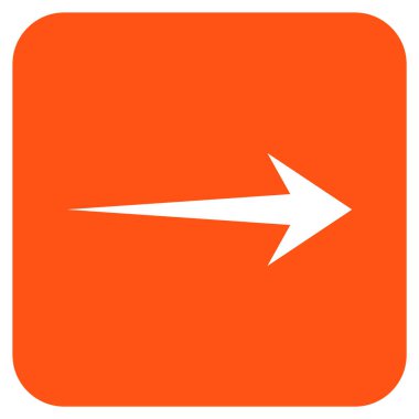 Ok sağ düz vektör simgesi kare