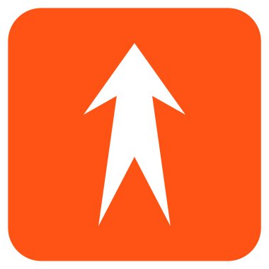 Düz yukarı ok vektör simgesi kare