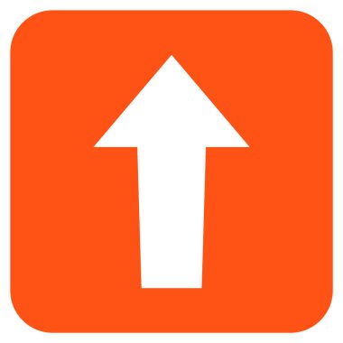 Düz yukarı ok vektör simgesi kare