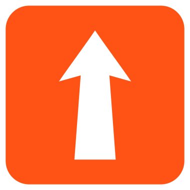 Düz yukarı ok vektör simgesi kare