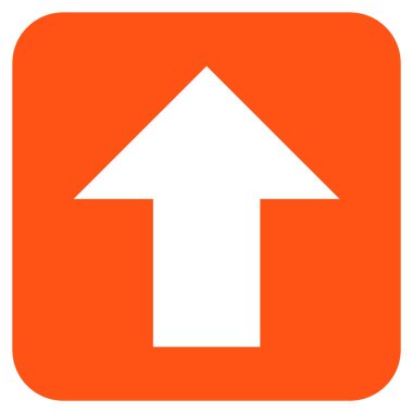 Düz yukarı ok vektör simgesi kare