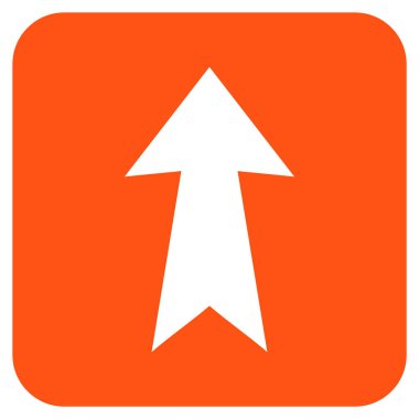 Düz yukarı ok vektör simgesi kare