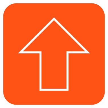 Düz yukarı ok vektör simgesi kare