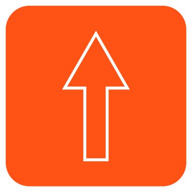 Düz yukarı ok vektör simgesi kare