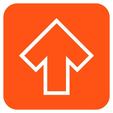 Düz yukarı ok vektör simgesi kare