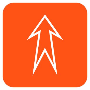 Düz yukarı ok vektör simgesi kare