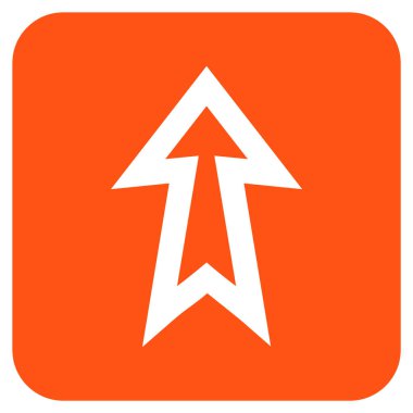 Düz yukarı ok vektör simgesi kare