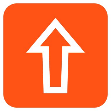 Düz yukarı ok vektör simgesi kare