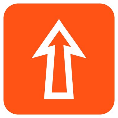 Düz yukarı ok vektör simgesi kare