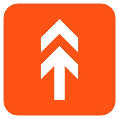 Düz yukarı ok vektör simgesi kare