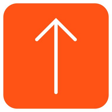 Düz yukarı ok vektör simgesi kare