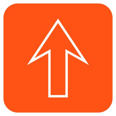 Düz yukarı ok vektör simgesi kare