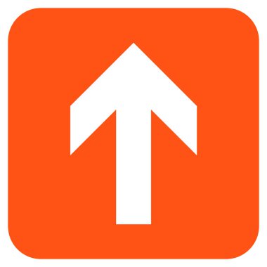 Düz yukarı ok vektör simgesi kare