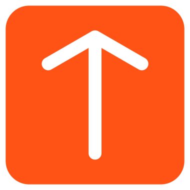 Düz yukarı ok vektör simgesi kare