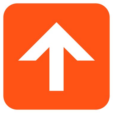 Düz yukarı ok vektör simgesi kare