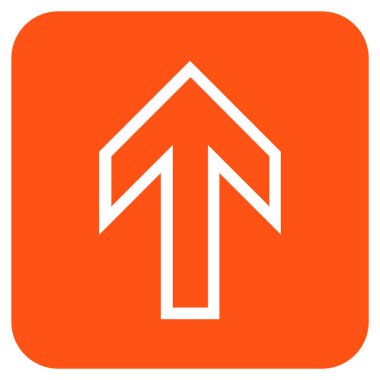 Düz yukarı ok vektör simgesi kare