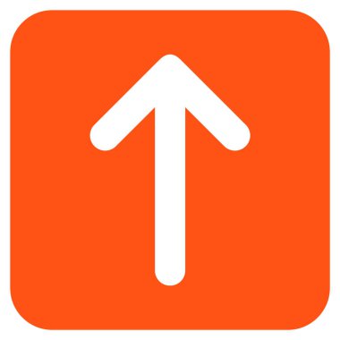 Düz yukarı ok vektör simgesi kare