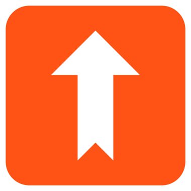 Düz yukarı ok vektör simgesi kare