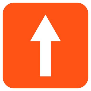 Düz yukarı ok vektör simgesi kare