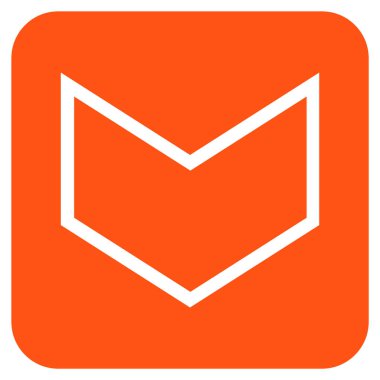 Vektör simge düz aşağı ok ucu kare