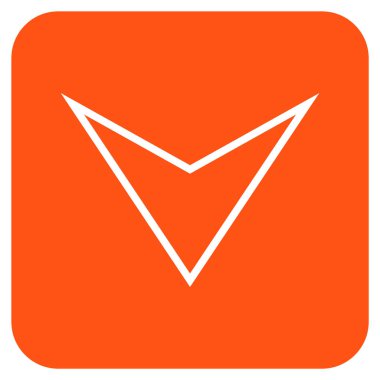 Vektör simge düz aşağı ok ucu kare