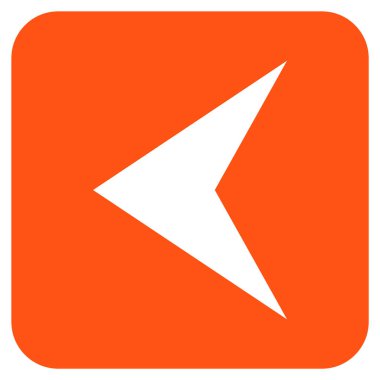 Vektör simge düz sol ok ucu kare