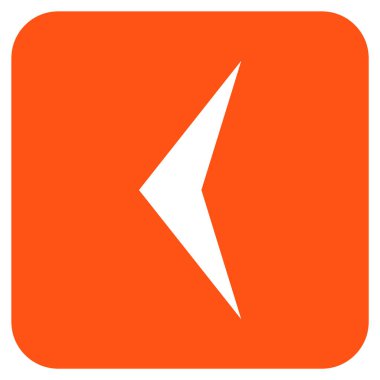 Vektör simge düz sol ok ucu kare