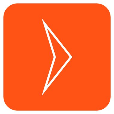 Ok ucu değil düz vektör simgesi kare