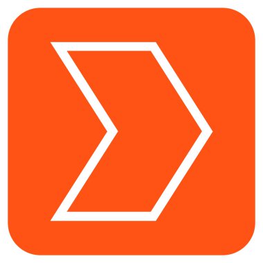 Ok ucu değil düz vektör simgesi kare