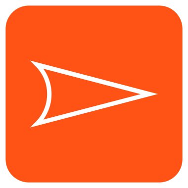 Ok ucu değil düz vektör simgesi kare