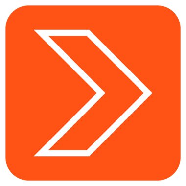 Ok ucu değil düz vektör simgesi kare