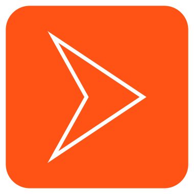 Ok ucu değil düz vektör simgesi kare