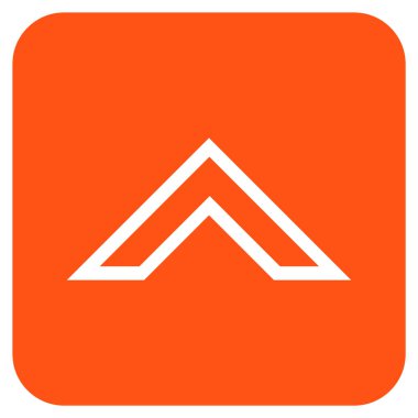 Vektör simge düz yukarı ok ucu kare