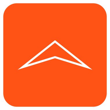 Vektör simge düz yukarı ok ucu kare