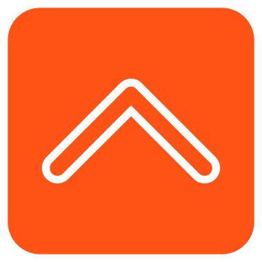 Vektör simge düz yukarı ok ucu kare