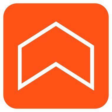 Vektör simge düz yukarı ok ucu kare