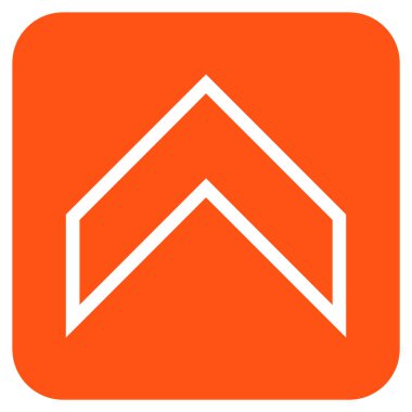 Vektör simge düz yukarı ok ucu kare