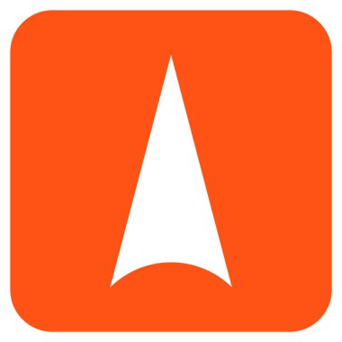 Vektör simge düz yukarı ok ucu kare