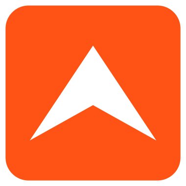 Vektör simge düz yukarı ok ucu kare