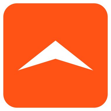 Vektör simge düz yukarı ok ucu kare