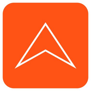 Vektör simge düz yukarı ok ucu kare