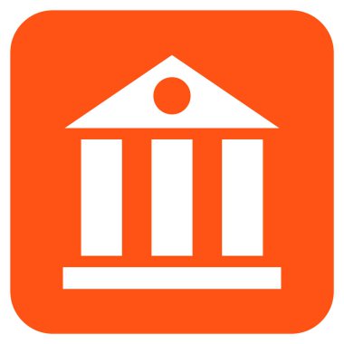 Banka Daire bina vektör simgesi kare