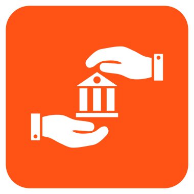 Vektör simge banka hizmet düz kare