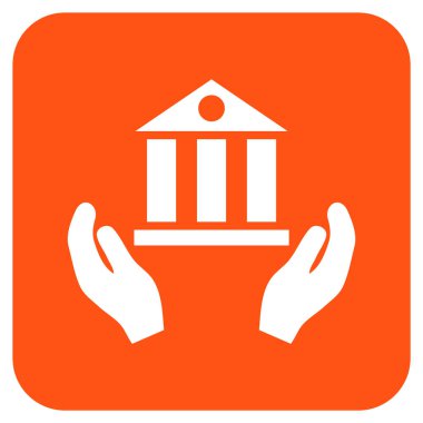 Vektör simge banka hizmet düz kare