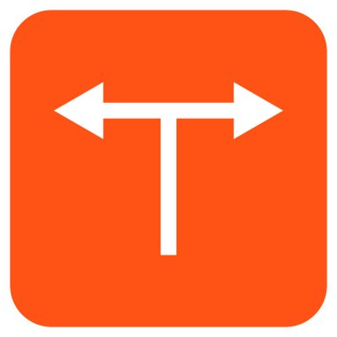 Bifurkasyon oklar sol düz kare vektör simgesi sağ