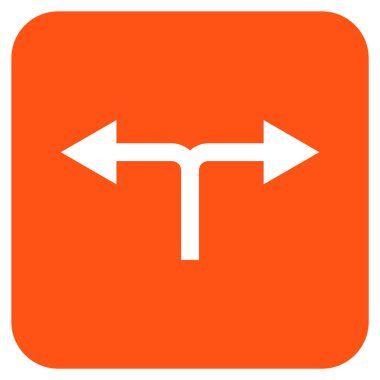 Bifurkasyon oklar sol düz kare vektör simgesi sağ